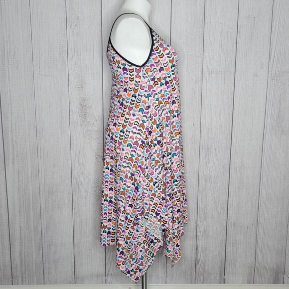 VTG y2k Arrow Print Handkerchief Dress, sz 2X - Picture 2 of 4